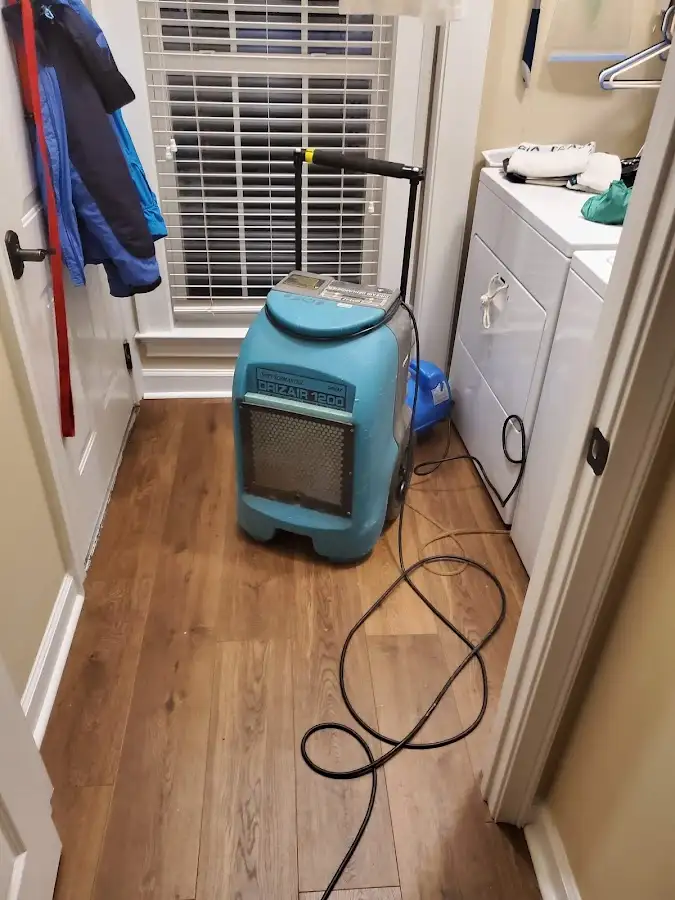 Commercial dehumidifier deployed for Flood Damage Cleanup in St. Albans